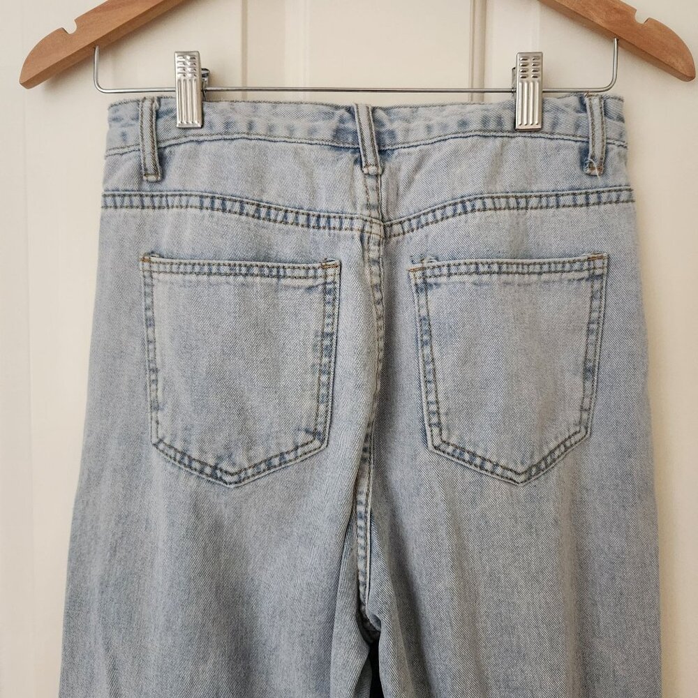Shein Butterfly Print Light Wash Wide-Leg Jeans Boho Fairy Cottagecore Cute - Picture 5 of 11